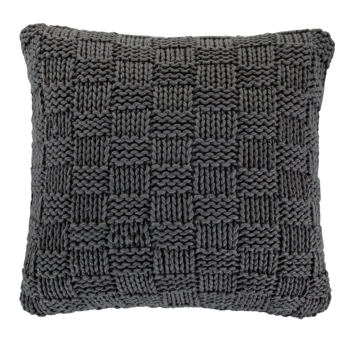 Chess Knit Euro Pillow, 27" x 27", Slate, 1PC