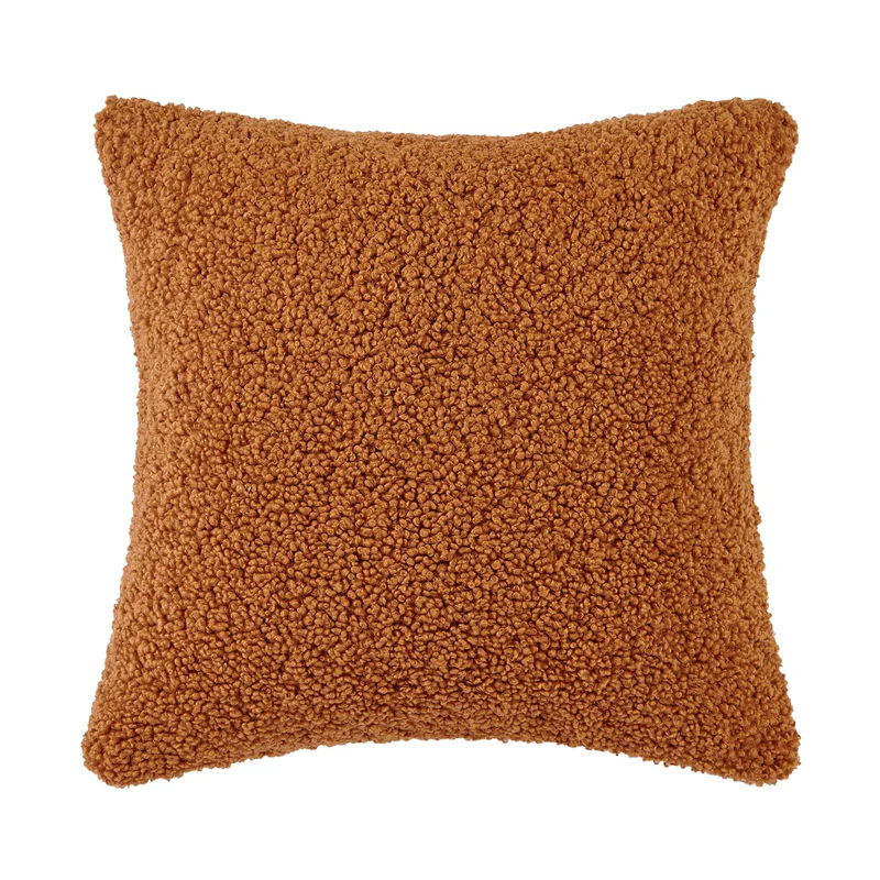 Teddy Pillow with Down Insert, 18" x 18", Caramel, 1PC