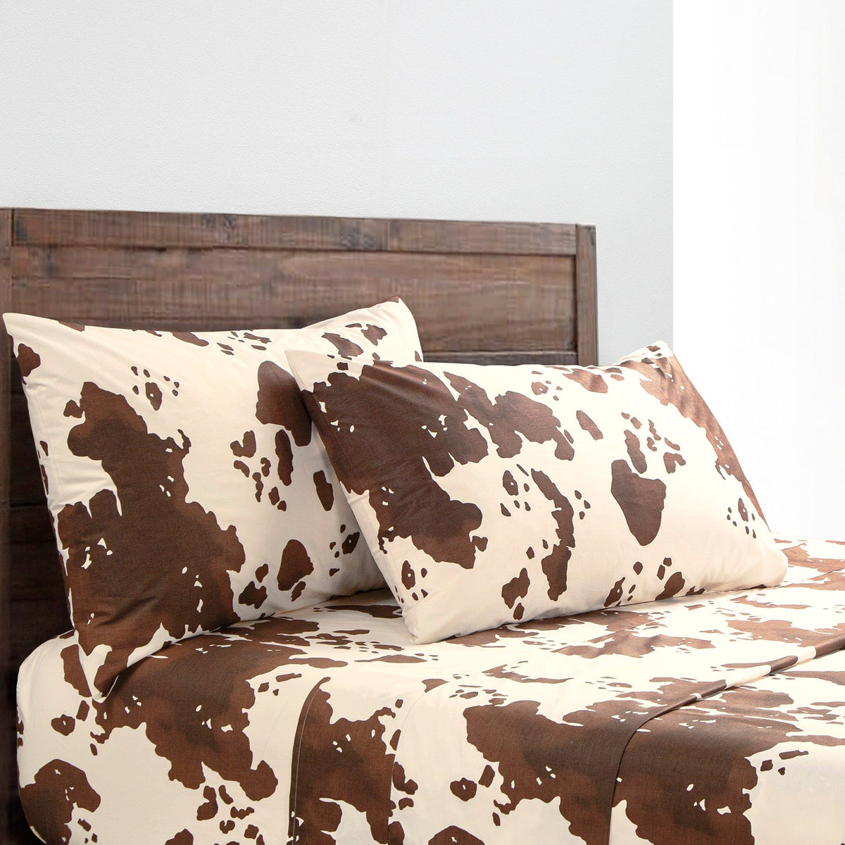 200TC Cotton Elsa Cowhide Sheet Set, King, Chocolate, 4PC