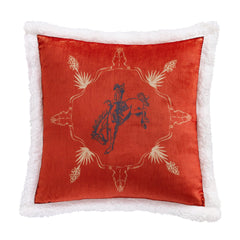 Marfa Campfire Sherpa Pillow, 18" x 18", Bucking Bronco, 1PC