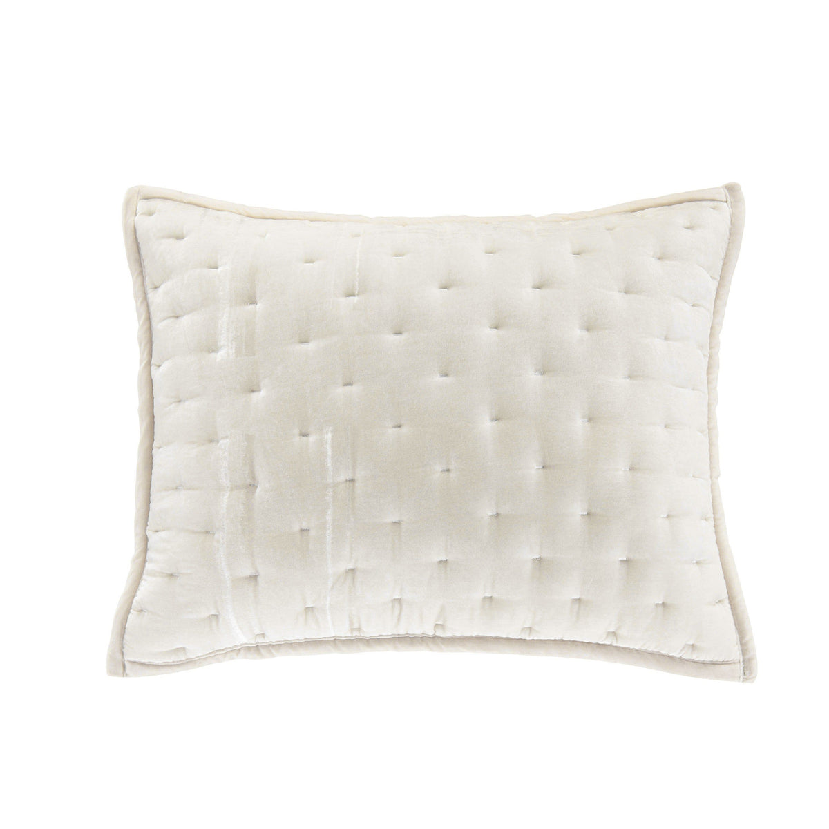 Stella Faux Silk Velvet Pillow Sham, 21" x 27", Stone, 1PC