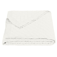 Linen Cotton Diamond Quilt, Twin, Vintage White, 1PC