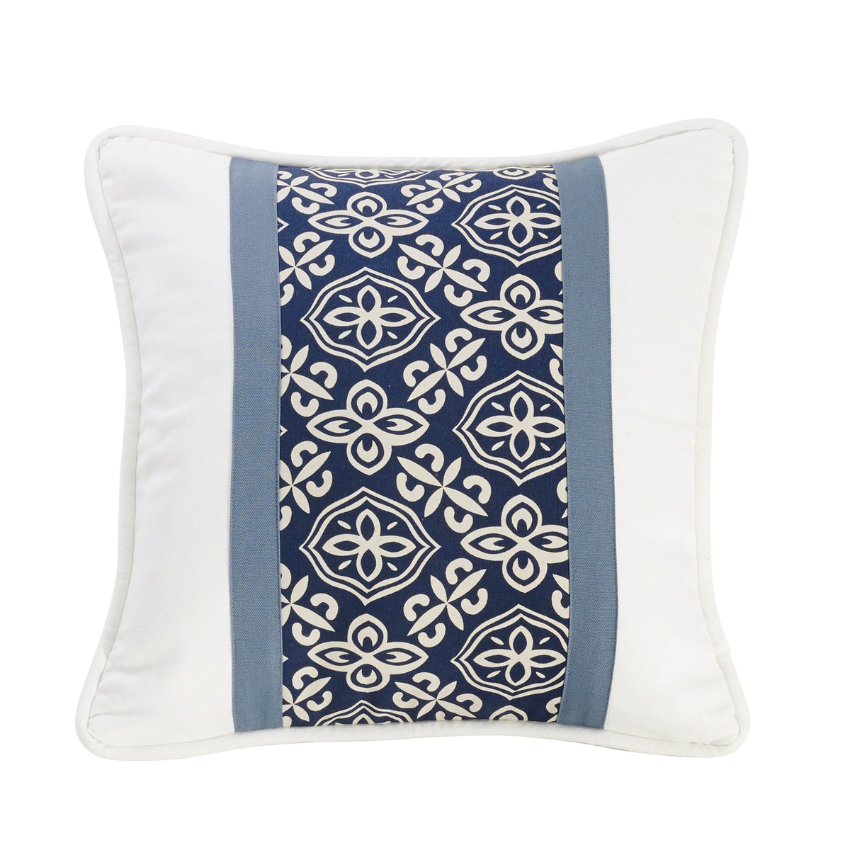 Pieced Printed Stripe Detailed Pillow, 18" x 18", 1PC