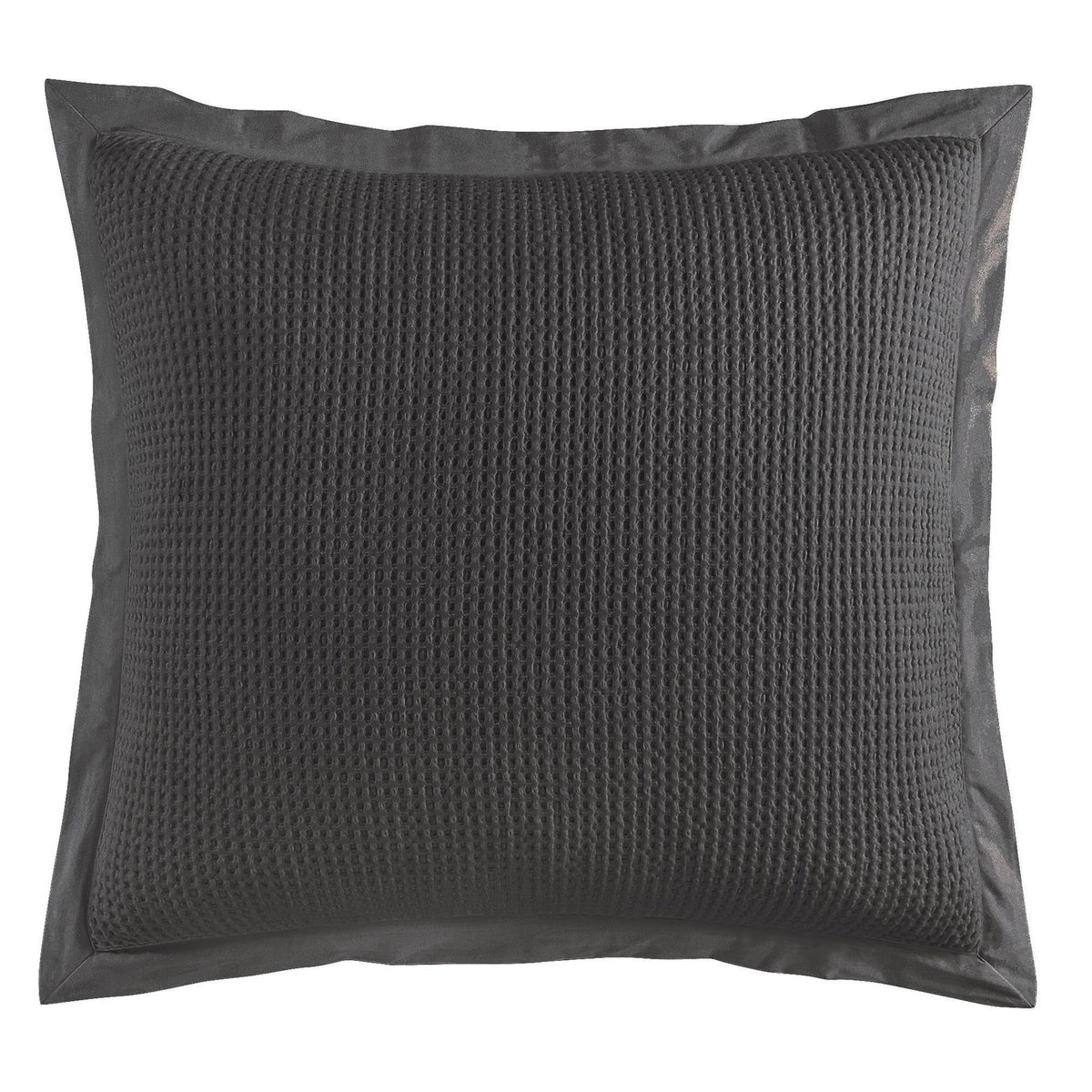 Stonewashed Cotton Waffle Weave Euro Sham, 27" x 27", Slate, 1PC