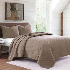 Cotton Comforter Set, Twin, Mocha, 2PC