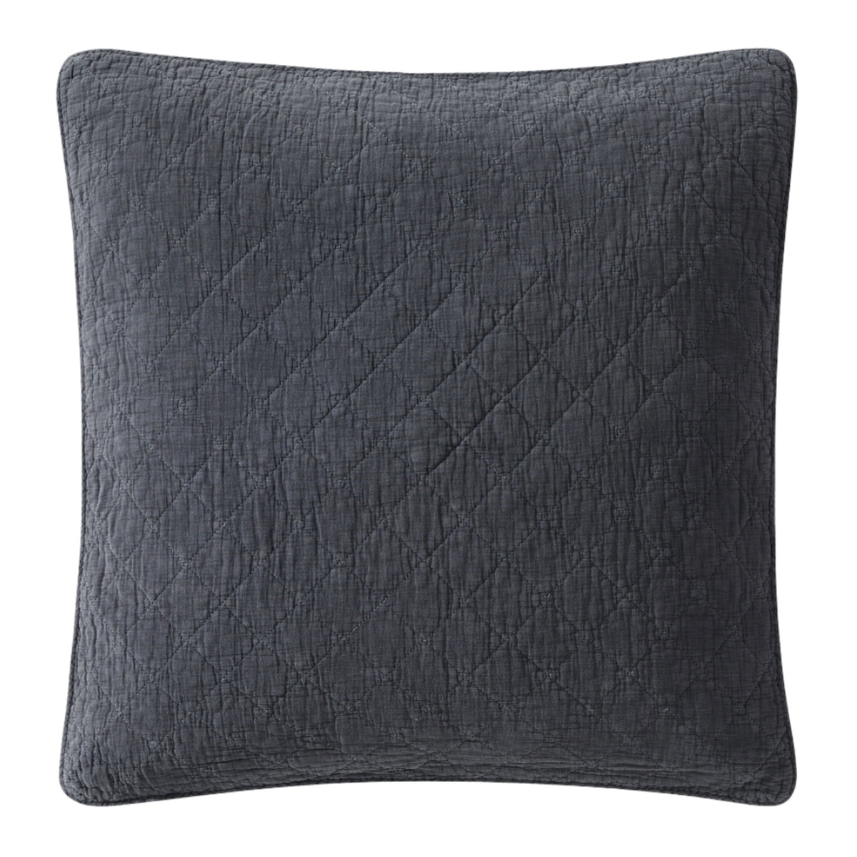 Stonewashed Cotton Gauze Euro Sham, 27" x 27", Charcoal, 1PC