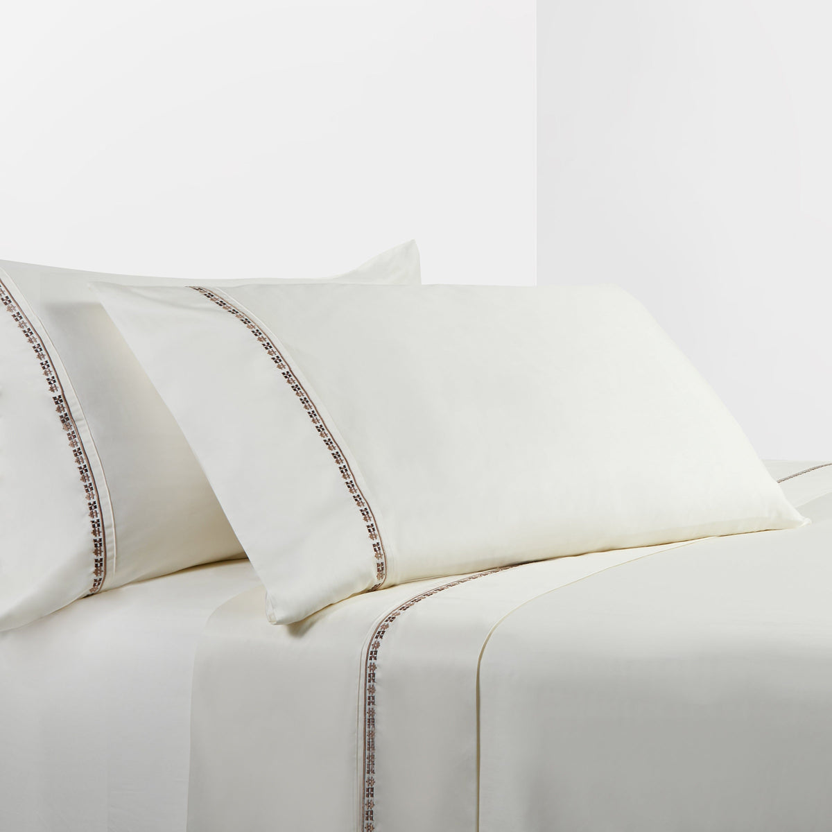 350TC Fair Isle Rustic Sheet Set, King, Cream, 4PC