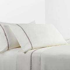 350TC Fair Isle Rustic Sheet Set, King, Cream, 4PC
