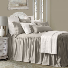 Luna Washed Linen Bedspread Set, Super Queen, Taupe, 3PC
