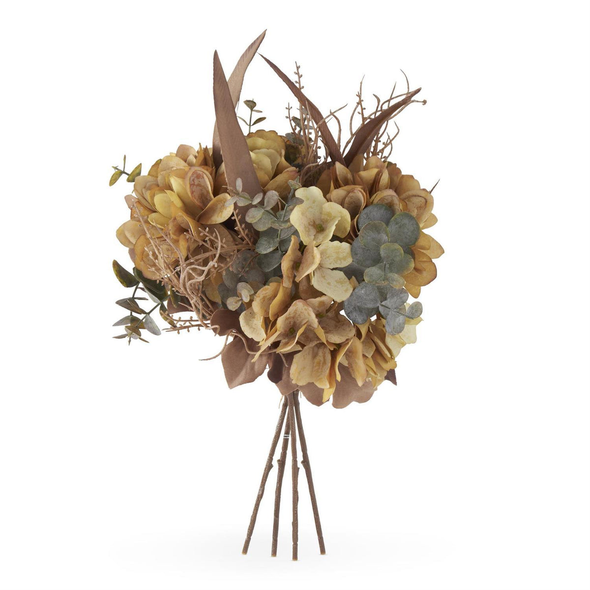 14" Yellow Faux Dried Floral Bundle (4 Stems)