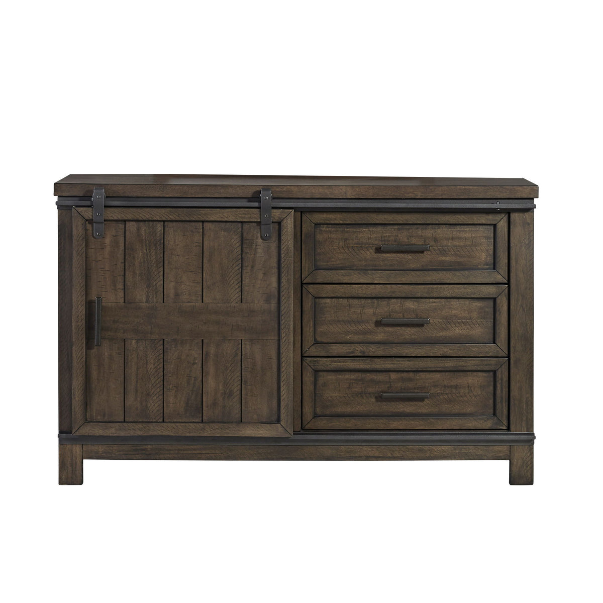 Thornwood Hills - Barn Door Dresser - Dark Brown
