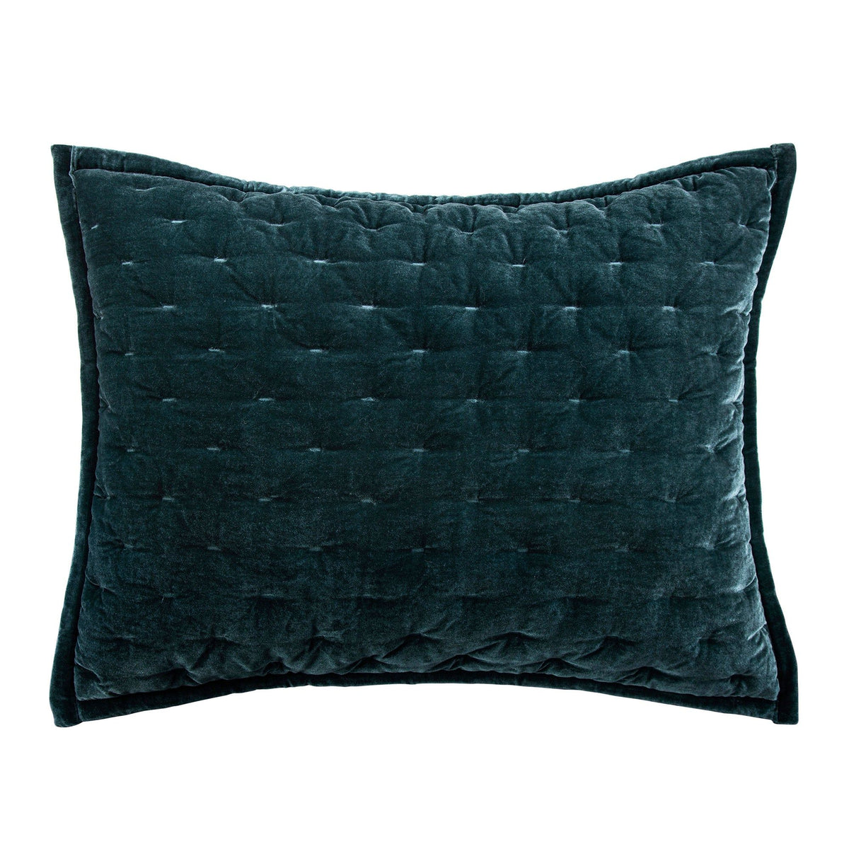 Stella Faux Silk Velvet Pillow Sham, 21" x 27", Storm Blue, 1PC