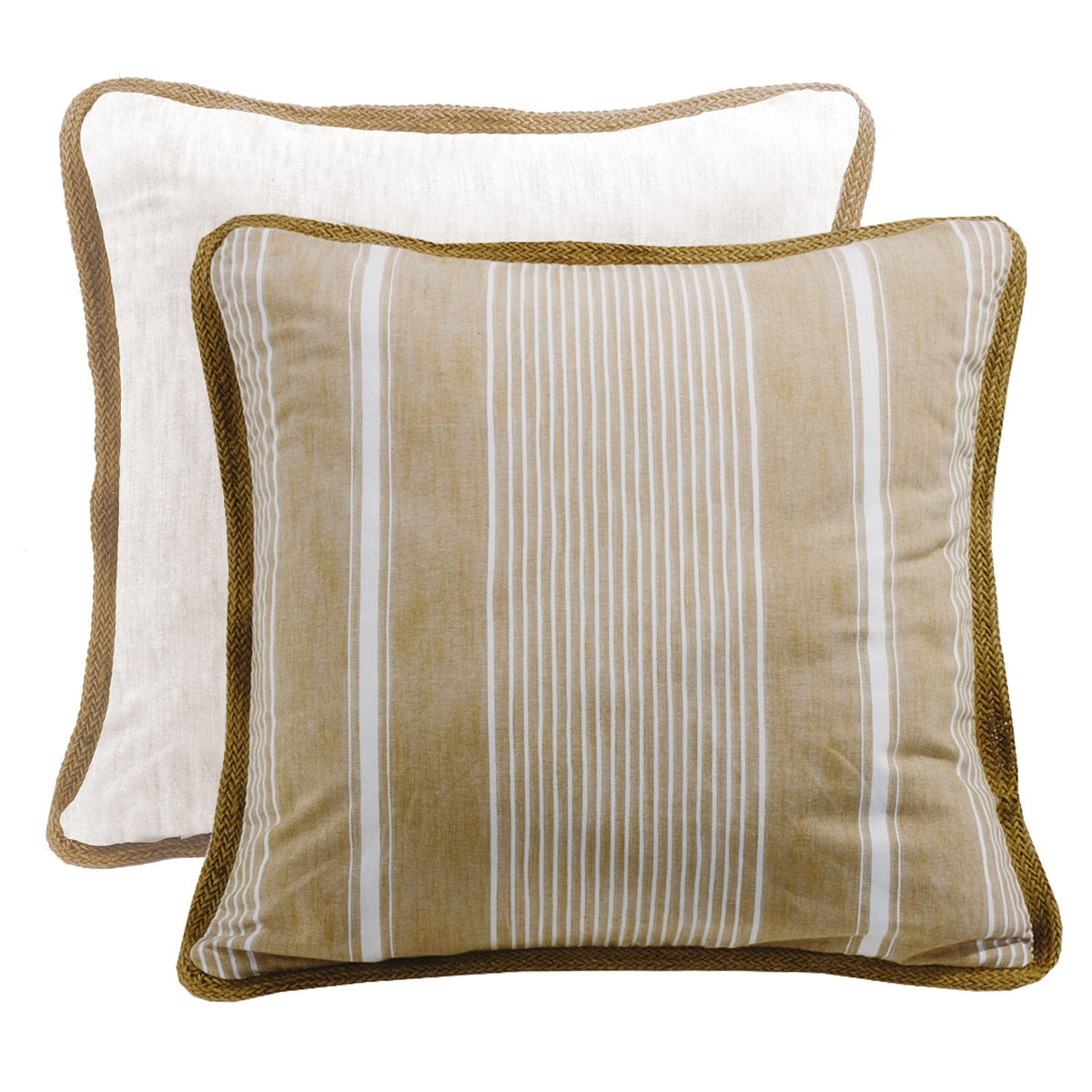 Reversible Striped Euro Sham with Trim, 27" x 27", 1PC