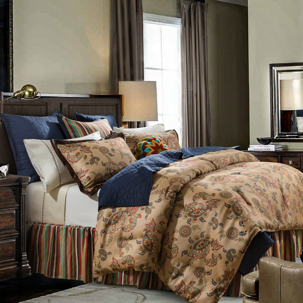 Tammy Paisley Comforter Set, Full, 3PC