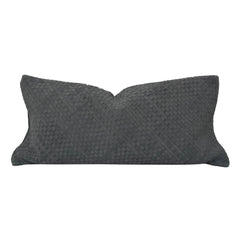 Woven Suede Lumbar Pillow, 14" x 30", Gray, 1PC