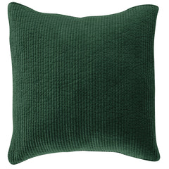 Stonewashed Cotton Velvet Quilted Euro Sham, 27" x 27", Emerald, 1PC