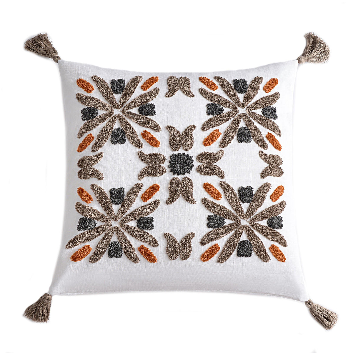 Abbie Crewel Embroidery Pillow, 20" x 20", 1PC
