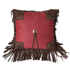 Cheyenne Scalloped Edge Throw Pillow, 18" x 18", Red, 1PC