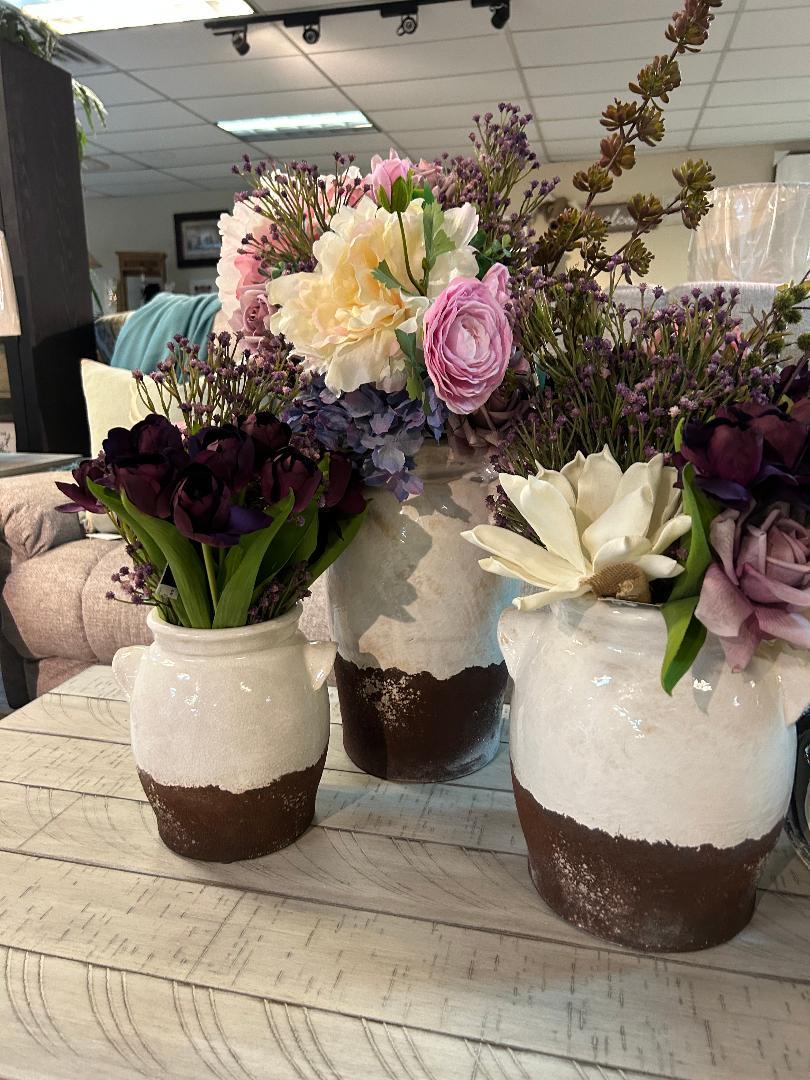 3PC Ceramic Cream & Brown Jugs