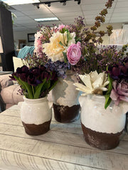 3PC Ceramic Cream & Brown Jugs