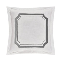 Velvet Embroidered Euro Sham, 27" x 27", Gray, 1PC