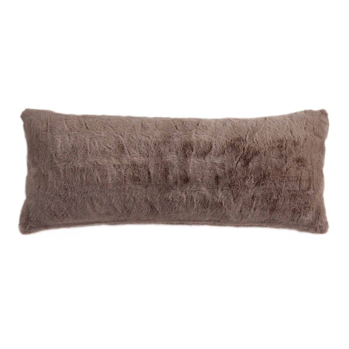 Ruched Rabbit Lumbar Pillow with Down Insert, 14" x 36", Blush, 1PC
