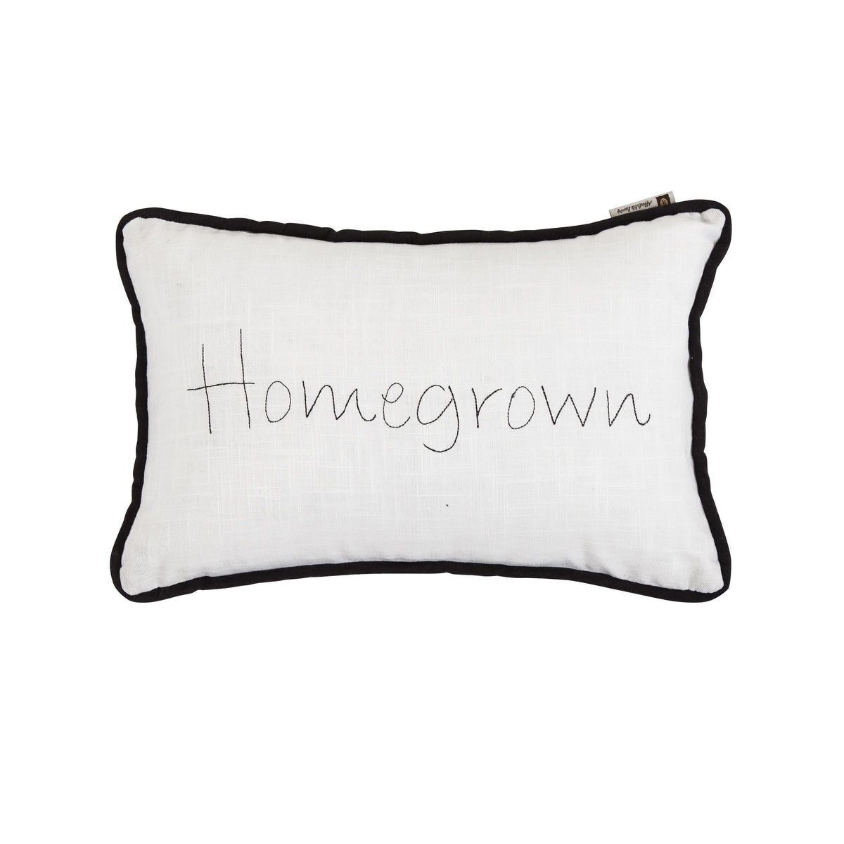 Homegrown" Embroidery Lumbar Pillow, 12" x 19", 1PC