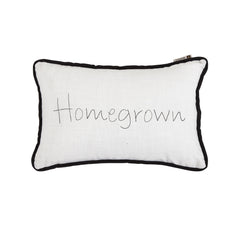 Homegrown" Embroidery Lumbar Pillow, 12" x 19", 1PC