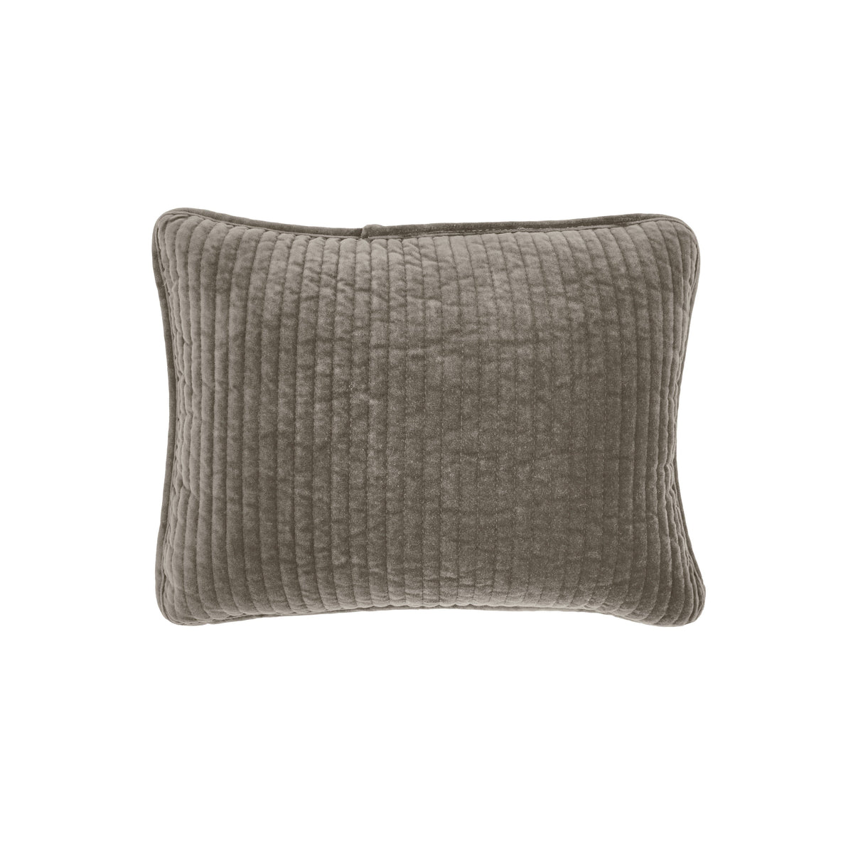 Stonewashed Cotton Velvet Boudoir Pillow, 12" x 16", Taupe, 1PC