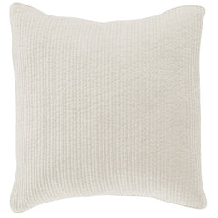 Stonewashed Cotton Velvet Quilted Euro Sham, 27" x 27", Vintage White, 1PC