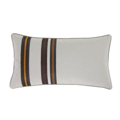 Toluca Canvas Embroidered Cotton Lumbar Pillow, 14" x 26", 1PC