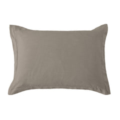 Hera Washed Linen Tailored Dutch Euro Pillow, 27" x 39", Taupe, 1PC