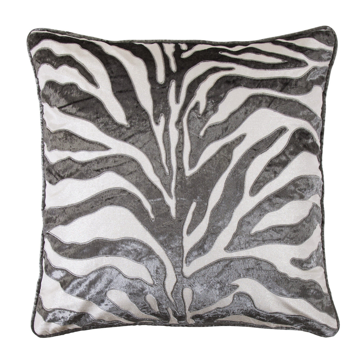 Silver Velvet Appliqué Euro Sham, 27" x 27", 1PC