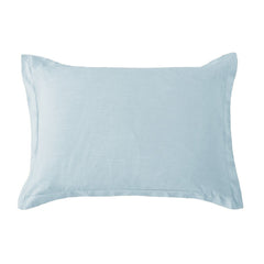 Hera Washed Linen Tailored Pillow Sham, 21" x 34", Light Blue, 1PC