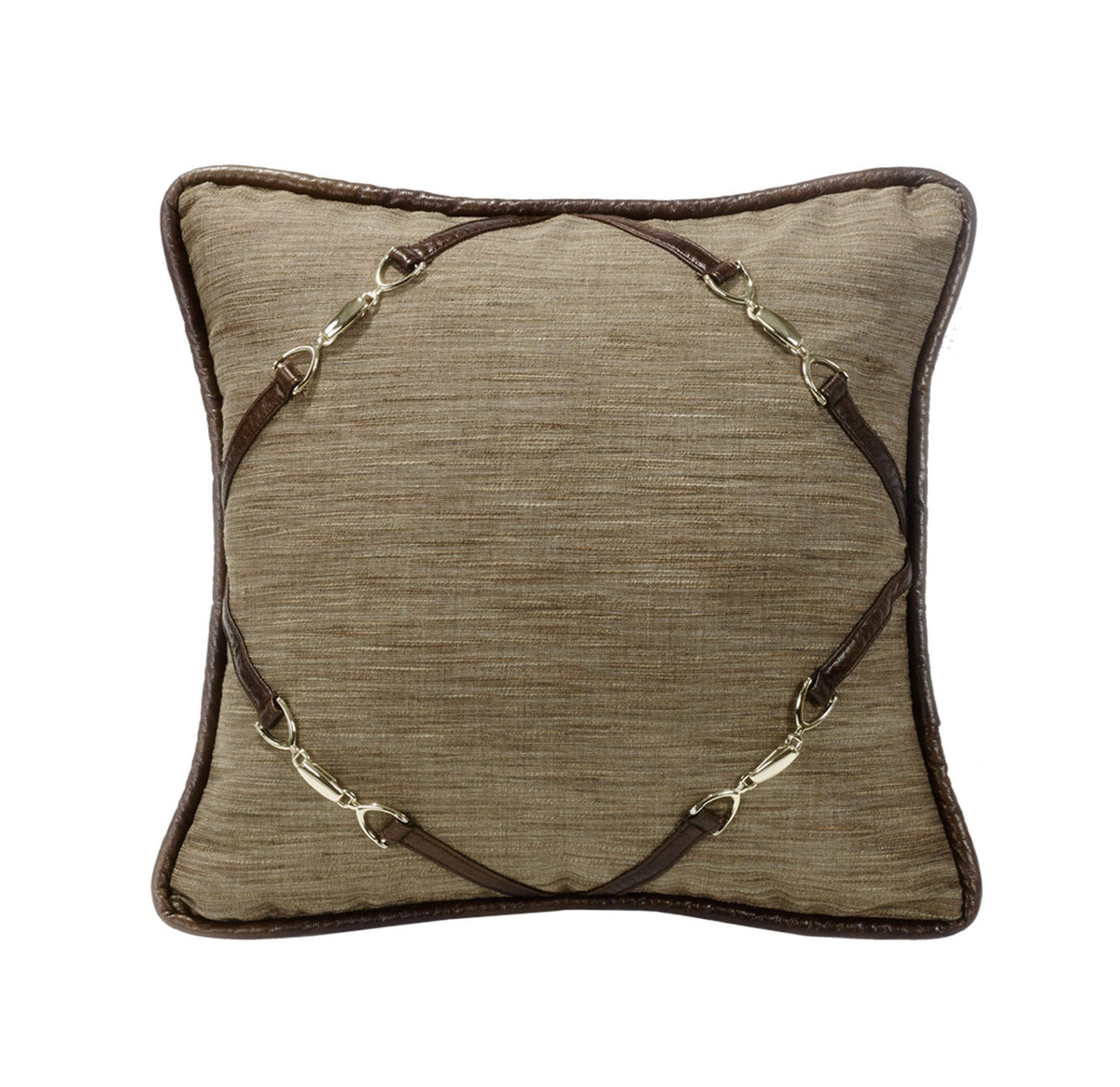Highland Lodge Buckle Cornered Throw Pillow, 18" x 18", 1PC