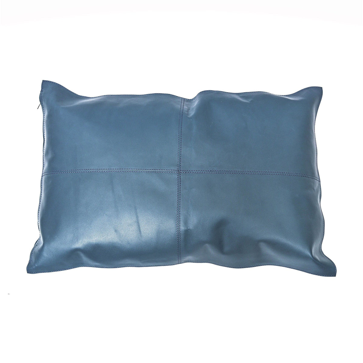 Blue Leather Pillow, 16" x 24", 1PC