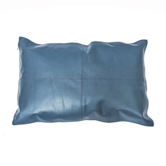 Blue Leather Pillow, 16" x 24", 1PC