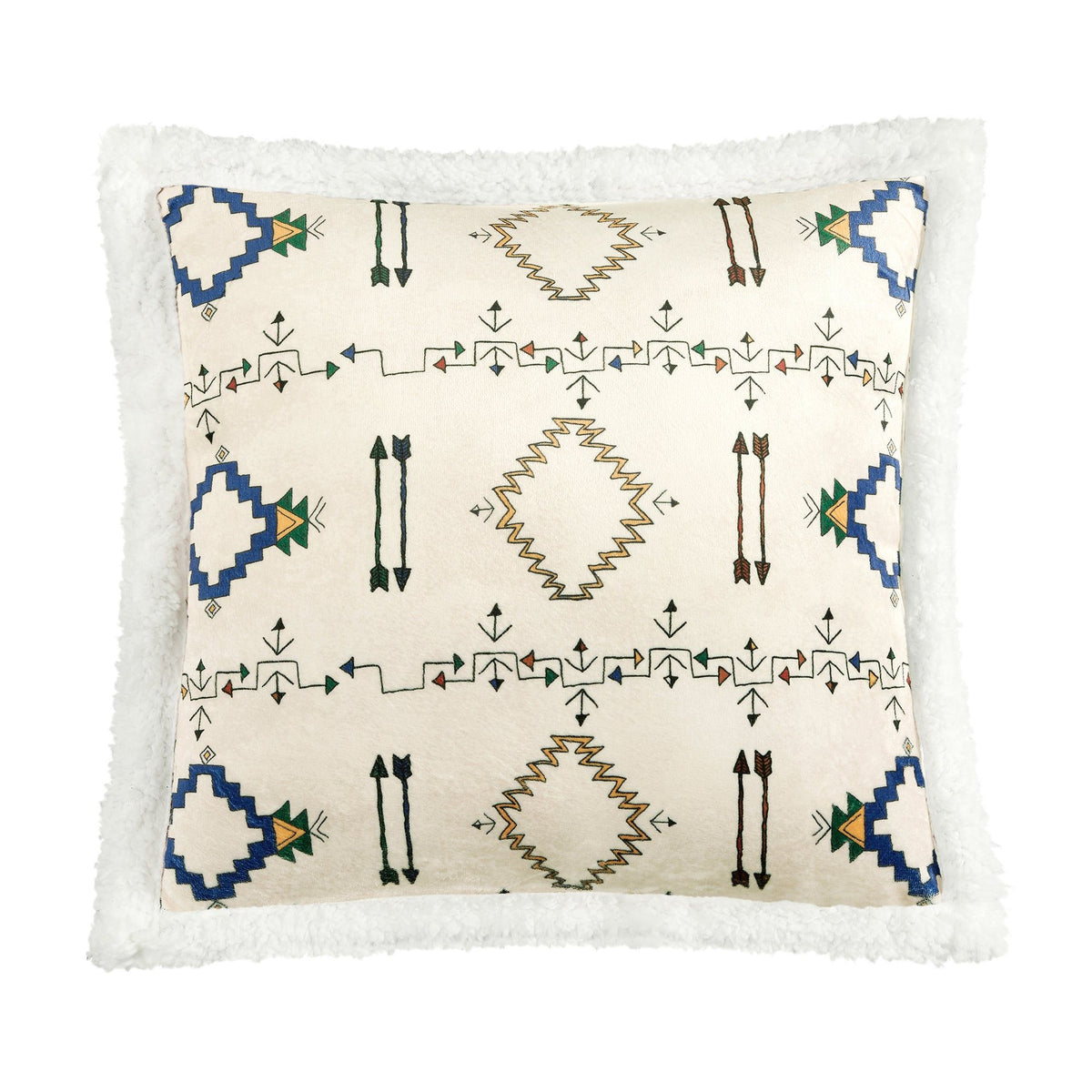 Arrow Campfire Sherpa Pillow, 18" x 18", 1PC, 6 MOQ