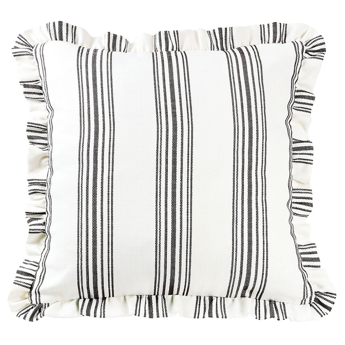 Prescott Ruffled Euro Sham, 27" x 27", Black, 1PC