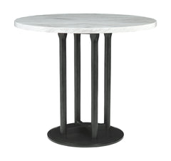Centiar - Black / Gray - 5 Pc. - Counter Table, 4 Upholstered Barstools