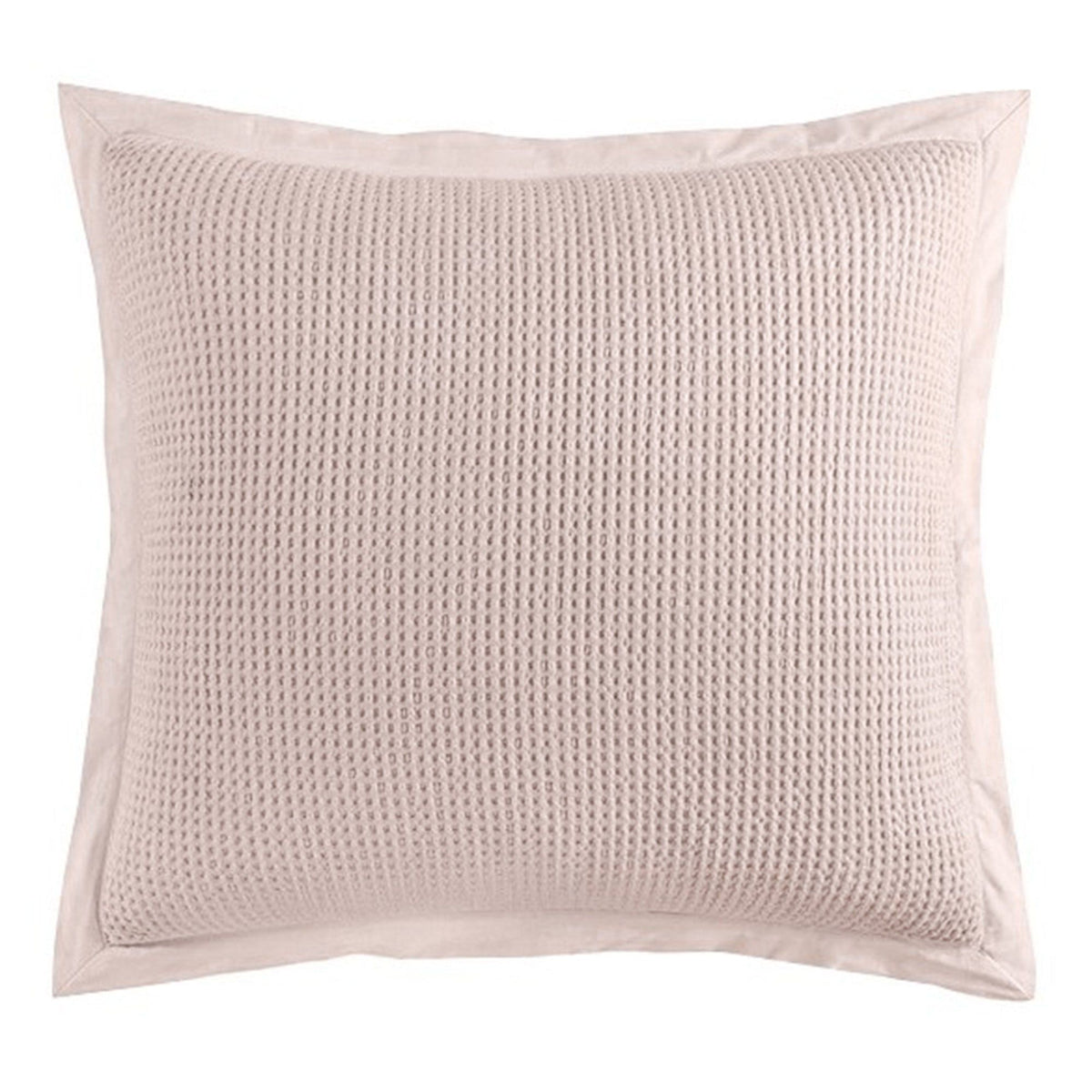 Stonewashed Cotton Waffle Weave Euro Sham, 27" x 27", Blush, 1PC
