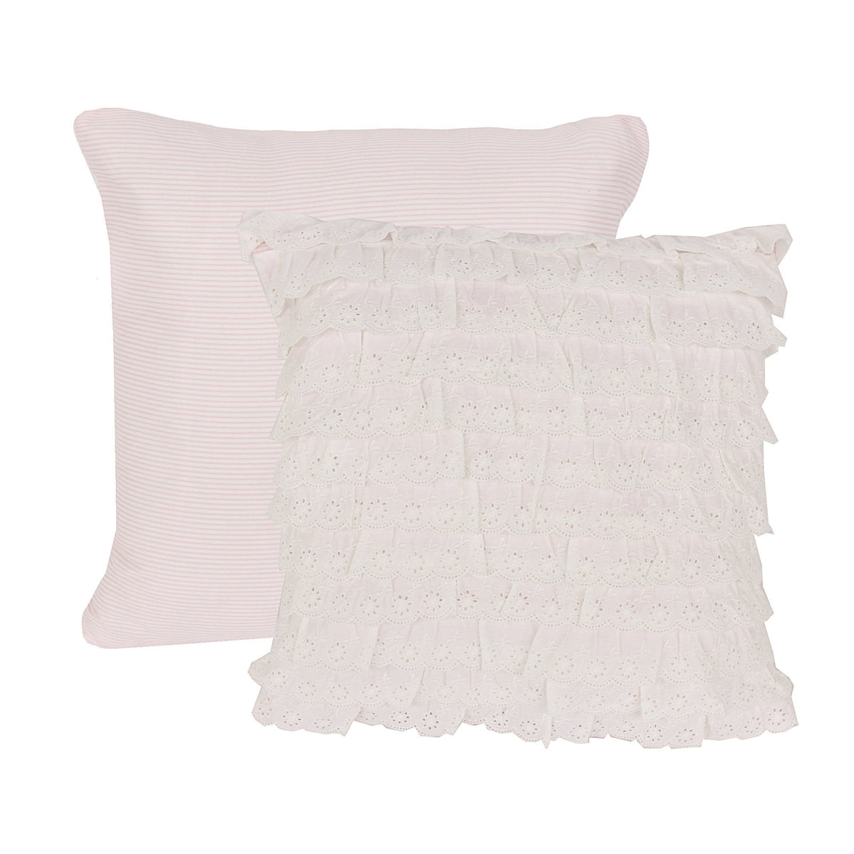 Paisley Pink Eyelet Pillow, 16" x 16", 1PC
